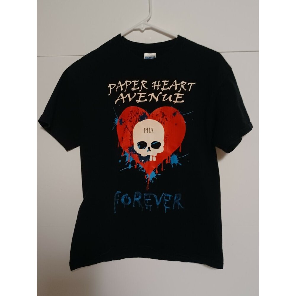 Vintage  Paper Heart Avenue PHA T-Shirt Size Medium  biker skeleton rock punk